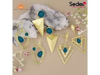 Unique Blue Druzy Earrings Set - Stand Out from the Crowd with These Eye-Catching Accessories