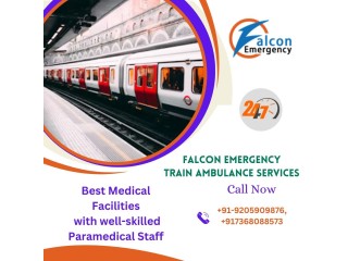 Avail of Falcon Emergency Train Ambulance Services in Dibrugarh with State-of-art Ventilator Setup