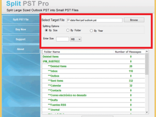 Split Large PST Files into Small Parts